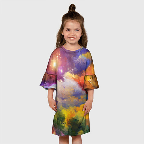 Детское платье Красочный горный пейзаж Грузия Colorful mountain l / 3D-принт – фото 3