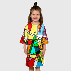 Платье клеш для девочки ЦВЕТНОЙ ВИТРАЖ, цвет: 3D-принт — фото 2