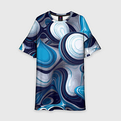 Платье клеш для девочки Авангардный объёмный паттерн Avant-garde volumetri, цвет: 3D-принт