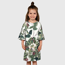 Платье клеш для девочки Цветы Долихоса, цвет: 3D-принт — фото 2