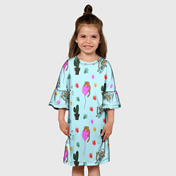 Платье клеш для девочки ИГРИВЫЕ КОТЯТА, цвет: 3D-принт — фото 2