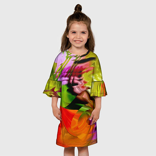 Детское платье Разноцветная абстрактная композиция Лето Multi-col / 3D-принт – фото 3