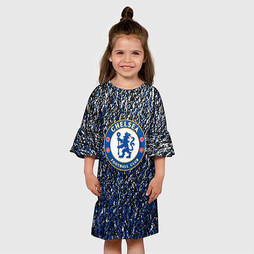 Детское платье Челси брызги красок / 3D-принт – фото 3