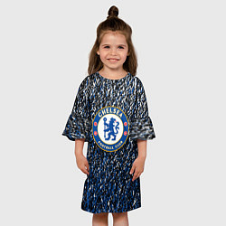 Платье клеш для девочки Челси брызги красок, цвет: 3D-принт — фото 2