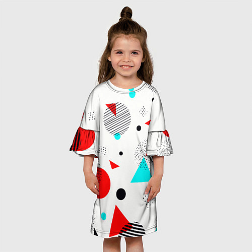 Детское платье GEOMETRIC FIGURED INTERLACING / 3D-принт – фото 3