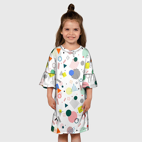 Детское платье MULTICOLORED GEOMETRIC SHAPES / 3D-принт – фото 3