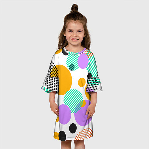 Детское платье GEOMETRIC INTERSECTING CIRCLES / 3D-принт – фото 3