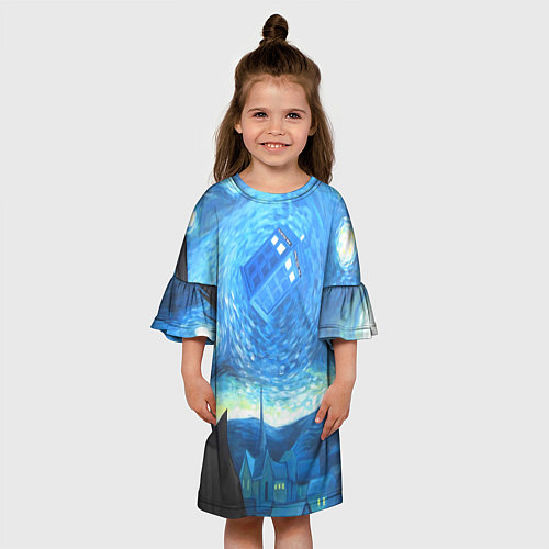 Детское платье Тардис Ван Гог / 3D-принт – фото 3