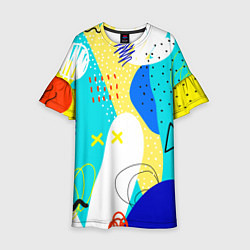 Платье клеш для девочки ABSTRACT COLORED GEOMETRIC SHAPES, цвет: 3D-принт