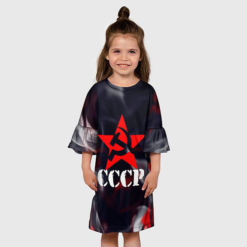 Детское платье Ссср - серп и молот - звезда - пламя / 3D-принт – фото 3