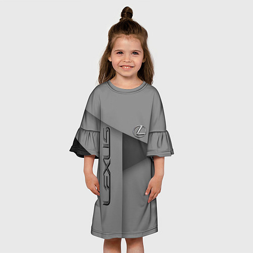 Детское платье Lexus - серая абстракция / 3D-принт – фото 3