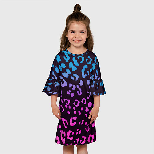 Детское платье Леопардовый градиент / 3D-принт – фото 3