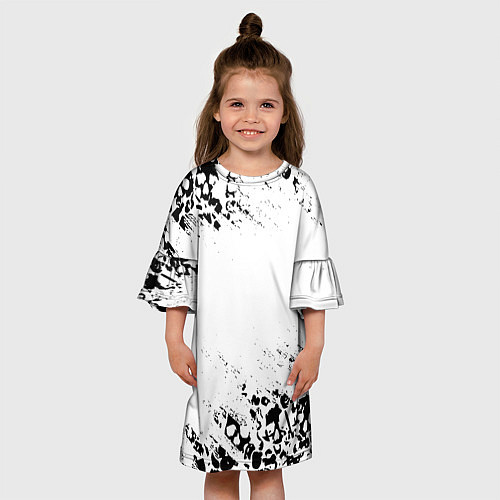 Детское платье Выцветшие потёртости SKULLS / 3D-принт – фото 3