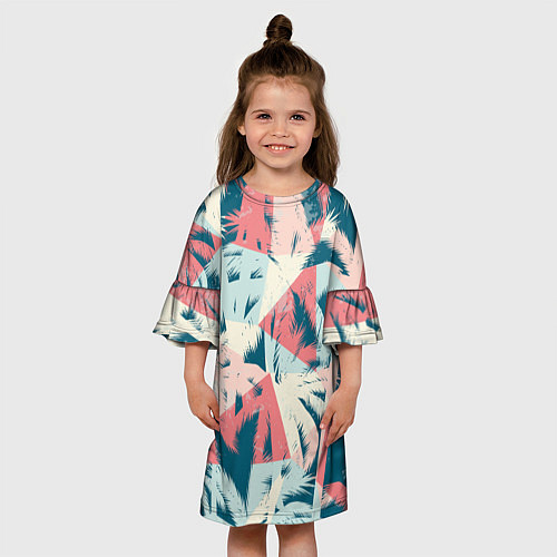 Детское платье Пальмы Паттерн / 3D-принт – фото 3