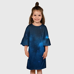 Платье клеш для девочки Космическая ночь, цвет: 3D-принт — фото 2