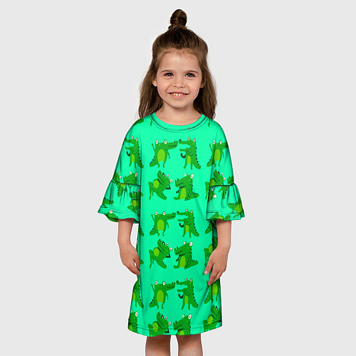 Детское платье FUNNY CROCODILES / 3D-принт – фото 3