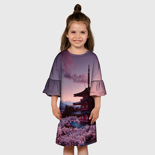 Детское платье Цветение сакуры в Японии / 3D-принт – фото 3