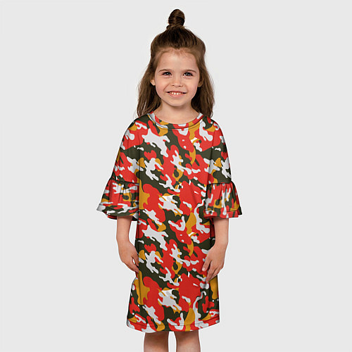 Детское платье Летний яркий камуфляж / 3D-принт – фото 3