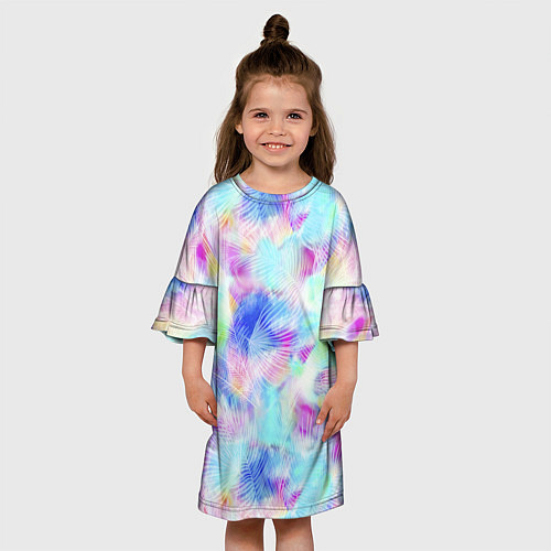 Детское платье Градиент Листья Пальм / 3D-принт – фото 3