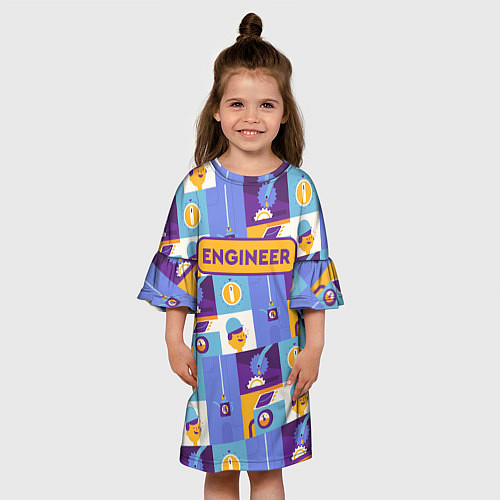 Детское платье Инженер паттерн / 3D-принт – фото 3