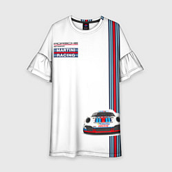 Платье клеш для девочки Porsche Martini Racing, цвет: 3D-принт