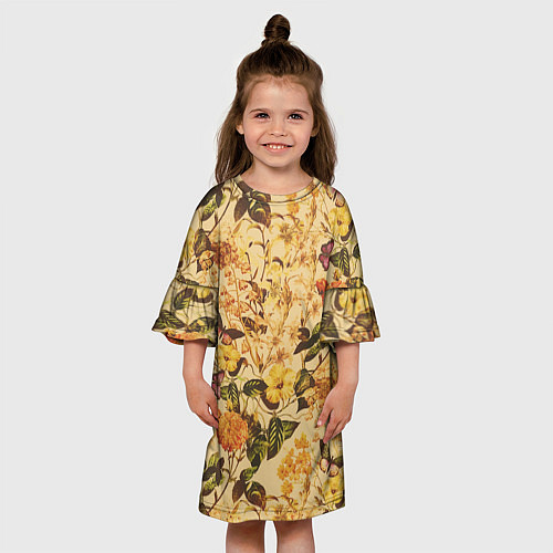 Детское платье Цветы Летний Закат / 3D-принт – фото 3