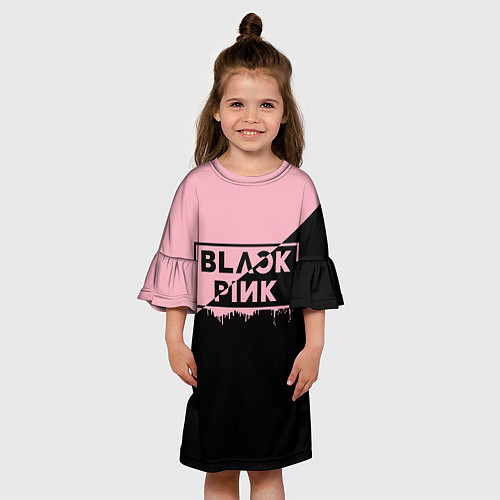 Детское платье BLACKPINK BIG LOGO / 3D-принт – фото 3