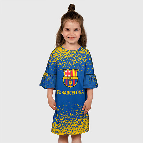Детское платье Barcelona желтые брызги / 3D-принт – фото 3