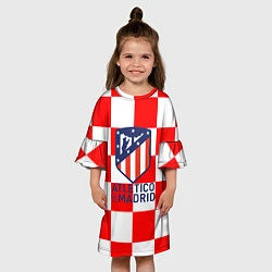 Платье клеш для девочки Atletico madrid кубики, цвет: 3D-принт — фото 2