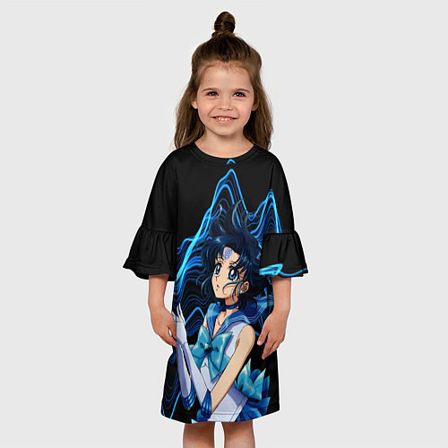 Детское платье Сейлор Меркурий -гениальная школьница / 3D-принт – фото 3