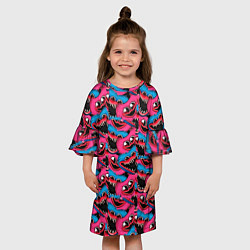 Платье клеш для девочки POPPY PLAYTIME HAGGY WAGGY AND KISSY MISSY ПАТТЕРН, цвет: 3D-принт — фото 2