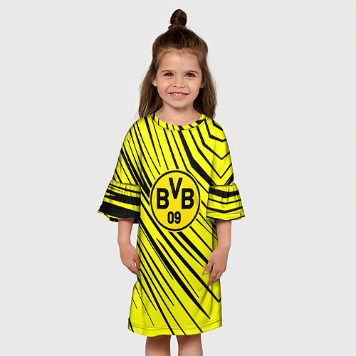 Детское платье Borussia боруссия абстрактный фон желтый / 3D-принт – фото 3
