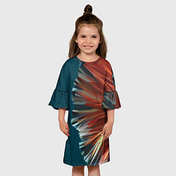 Платье клеш для девочки Полигональные линии, цвет: 3D-принт — фото 2