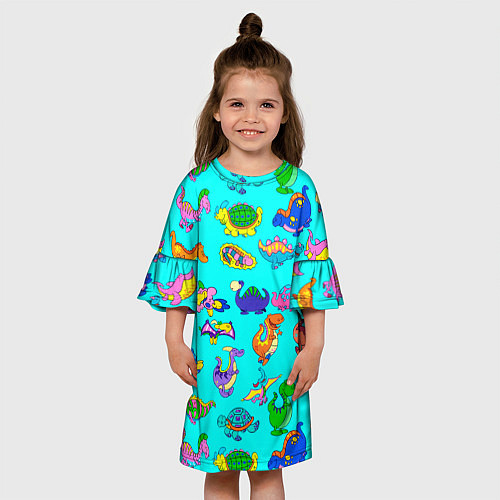 Детское платье PREHISTORIC DINOSAURS / 3D-принт – фото 3