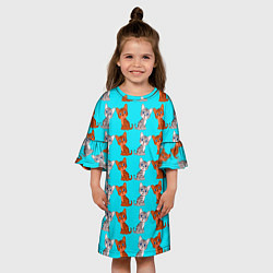 Платье клеш для девочки CURIOUS KITTENS, цвет: 3D-принт — фото 2