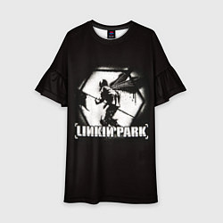 Платье клеш для девочки Linkin Park рисунок баллончиком, цвет: 3D-принт