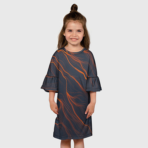 Детское платье Оранжевая Молния / 3D-принт – фото 3