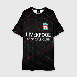 Платье клеш для девочки Liverpool ливерпуль чёрточки, цвет: 3D-принт