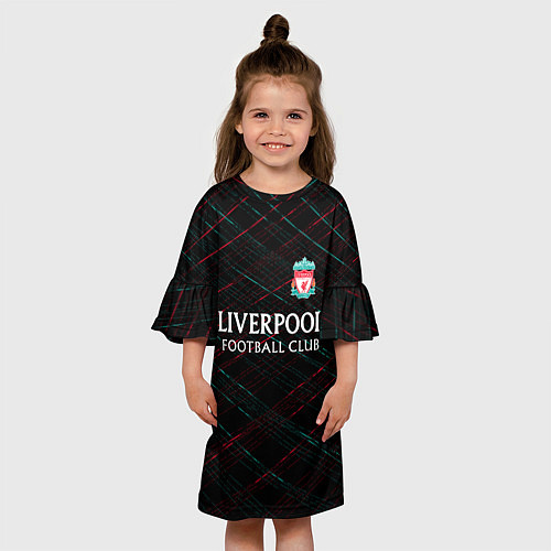 Детское платье Liverpool ливерпуль чёрточки / 3D-принт – фото 3
