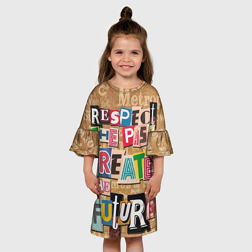 Детское платье Уважайте прошлое, создавайте будущее! / 3D-принт – фото 3
