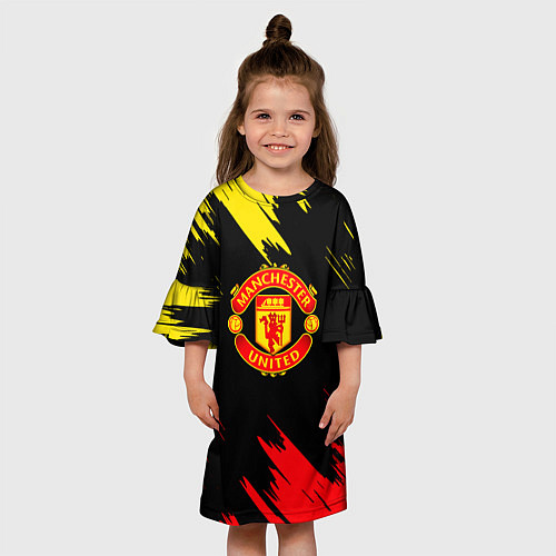 Детское платье Manchester united Texture / 3D-принт – фото 3