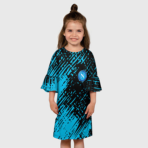 Детское платье Napoli голубая textura / 3D-принт – фото 3