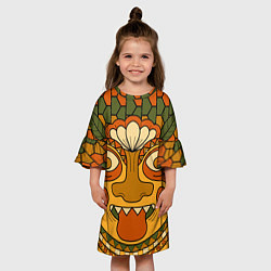 Платье клеш для девочки Polynesian tiki TRICKY, цвет: 3D-принт — фото 2