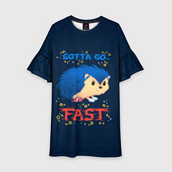 Платье клеш для девочки Little Sonic gotta go fast, цвет: 3D-принт