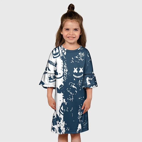 Детское платье Marshmello паттерн / 3D-принт – фото 3