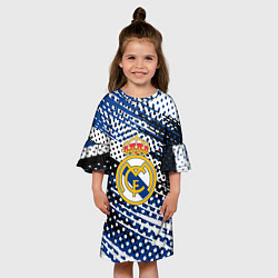 Платье клеш для девочки Real madrid Реал Мадрид краски, цвет: 3D-принт — фото 2
