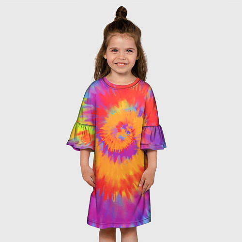 Детское платье Тай дай в радуге / 3D-принт – фото 3