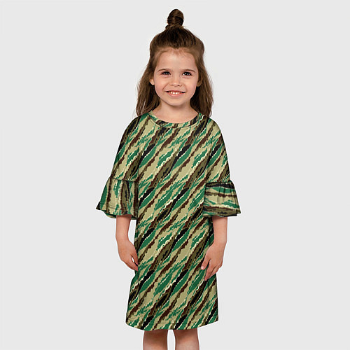 Детское платье Абстрактный узор камуфляжной расцветки / 3D-принт – фото 3