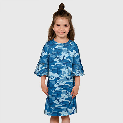 Детское платье Камуфляж морской / 3D-принт – фото 3