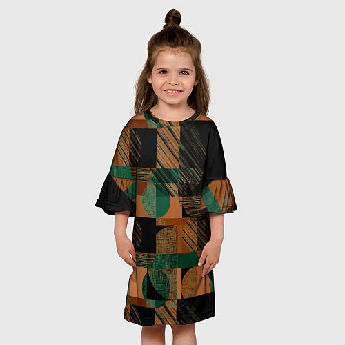 Детское платье Текстурированный абстрактный, геометрический принт / 3D-принт – фото 3